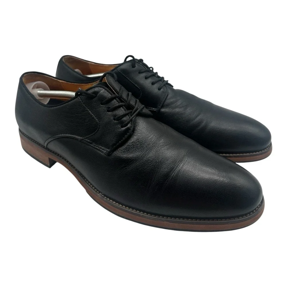 Florsheim Blaze Oxford Dress Shoes Men Sz 12 D Black Leather 14198-001 Plain Toe